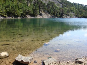 вода настолько чистая, что дно видно метров на 15